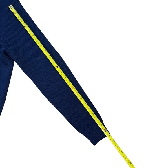 Ellsworth + Ivey Tride Navy White Knit Crewneck Sweater Womens M Preppy Luxe - Picture 9 of 11